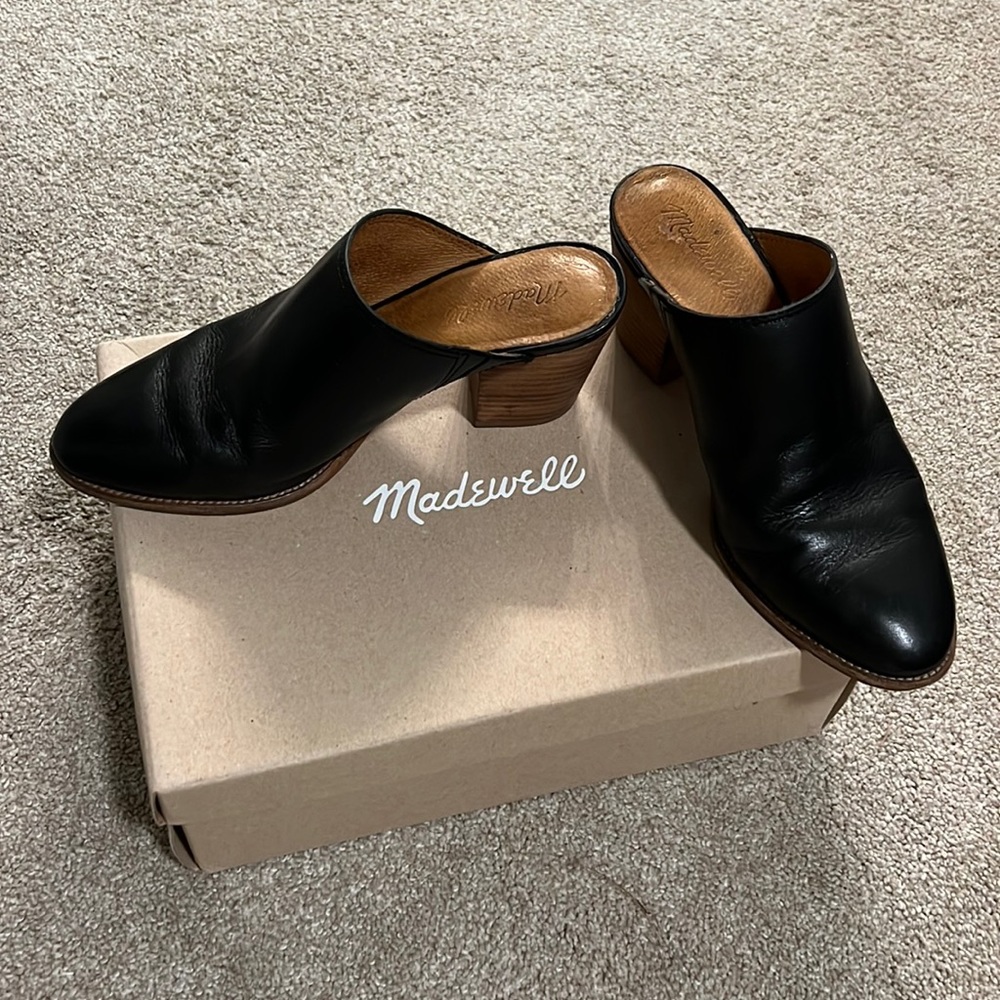 Madewell The Harper Mule True Black Size 7